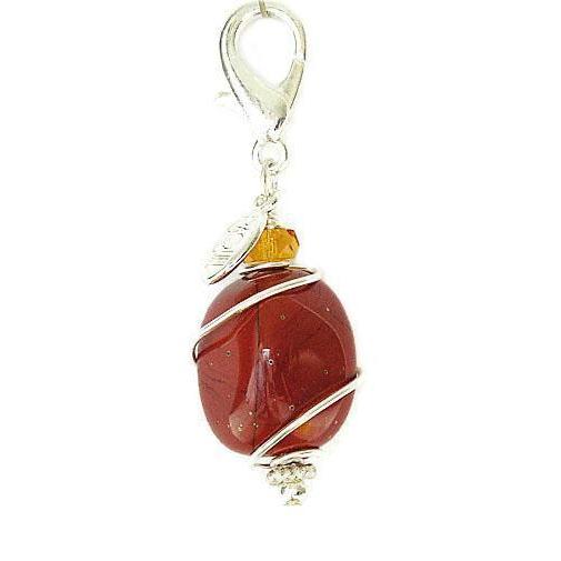 Red Jasper Healing Dog Collar Charm 2 Pawmulet
